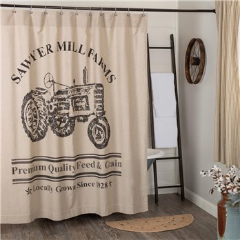 Sawyer Mill Charcoal Tractor Shower Curtain 72x72