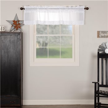 White Ruffled Sheer Valance 16x60