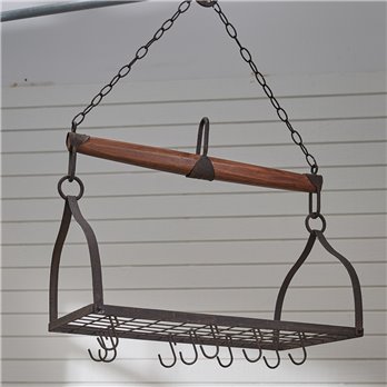 Wood & Iron Yoke Hanging Pot Rack