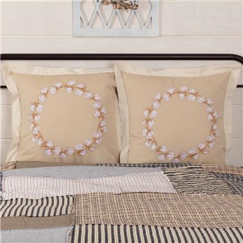 Ashmont Cotton Wreath Fabric Euro Sham Set of 2 26x26