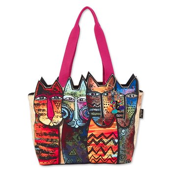 Laurel Burch Wildest Cats Large Cutout Tote