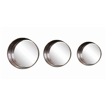 Round Metal Framed Mirrors (Set of 3 Sizes)