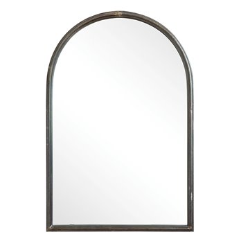 Arched Mirror with Metal Trim