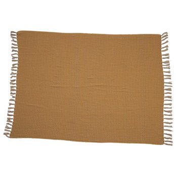 60"L x 50"W Woven Cotton Throw with Fringe
