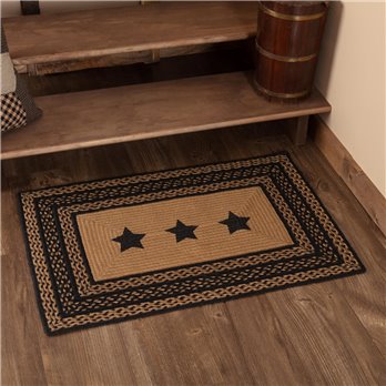 Farmhouse Jute Rug Rect Stencil Stars 24x36