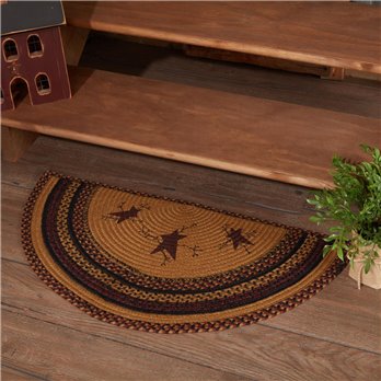 Heritage Farms Star and Pip Jute Rug Half Circle 16.5x33