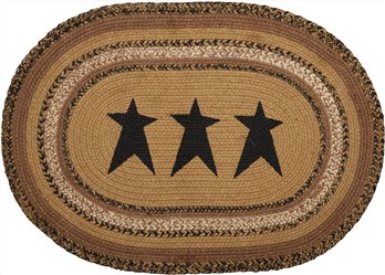 Kettle Grove Jute Rug Oval Stencil Stars 20x30