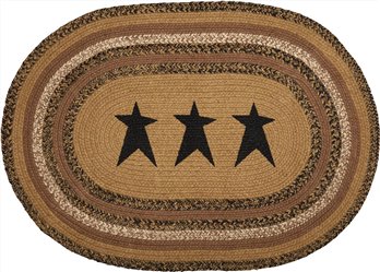 Kettle Grove Jute Rug Oval Stencil Stars 24x36