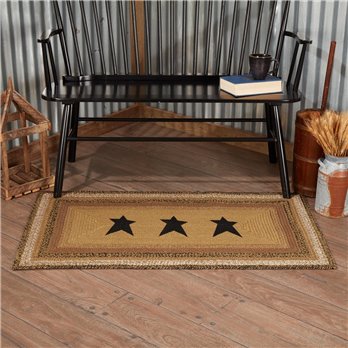 Kettle Grove Jute Rug Rect Stencil Stars w/ Pad 27x48