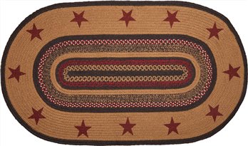 Landon Jute Rug Oval Stencil Stars w/ Pad 27x48