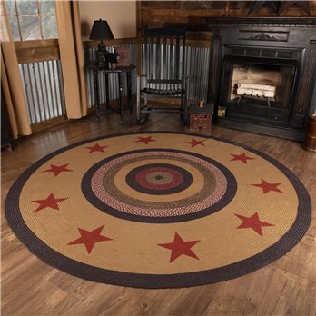 Landon Jute Rug Stencil Stars w/ Pad 8ft Round