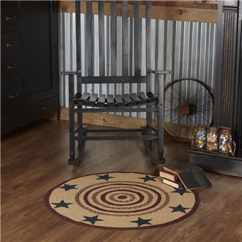 Potomac Jute Rug Stencil Stars w/ Pad 3ft Round