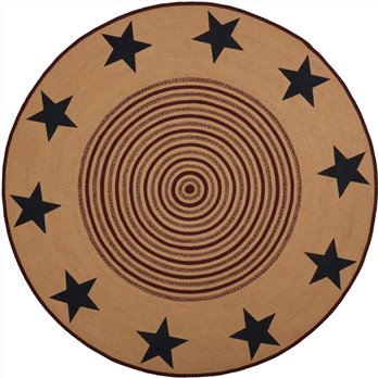 Potomac Jute Rug Stencil Stars w/ Pad 8ft Round