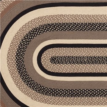 Sawyer Mill Charcoal Creme Jute Rug Oval w/ Pad 60x96