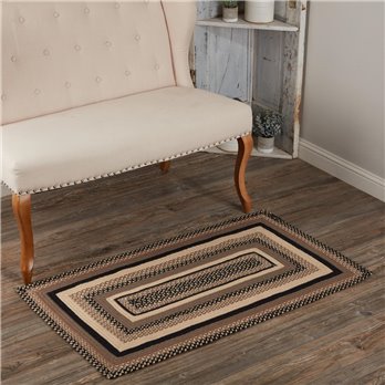 Sawyer Mill Charcoal Creme Jute Rug Rect w/ Pad 27x48