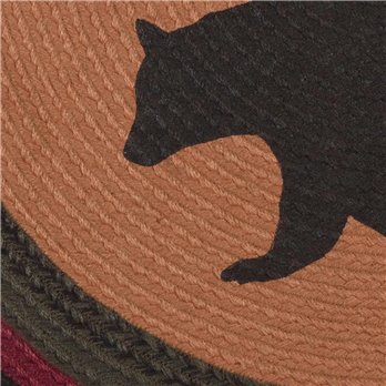 Wyatt Stenciled Bear Jute Rug Half Circle 16.5x33