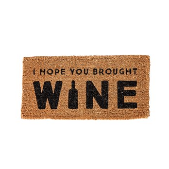 "I Hope You Brought Wine" Rectangle Coir Doormat