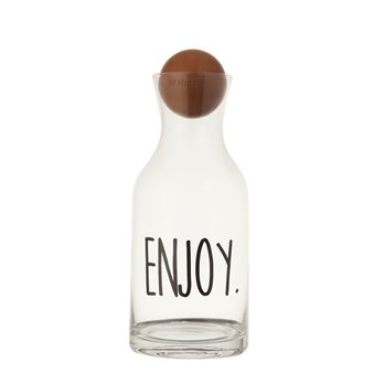 " Enjoy" Glass Decanter with Mango Wood Stopper