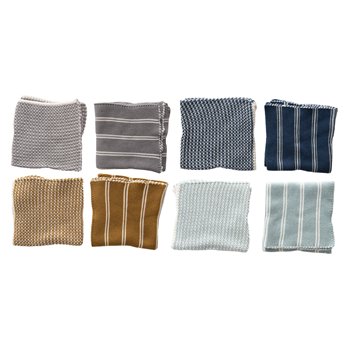 12" Square Cotton Knit Dish Cloths, Set of 2, 4 Colors