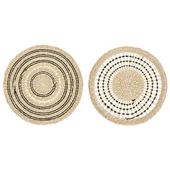 15" Round Handwoven Seagrass Placemat (Set of 2 Styles)