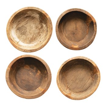 Approximately 20" Round Found Teak Wood Bowl (Each One Will Vary)