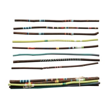 24"L Hand-Painted Acacia Wood Sticks, Set of 8 (Each One Will Vary)