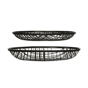 14" & 16" Round Decorative Metal Wire Baskets (Set of 2 Sizes)
