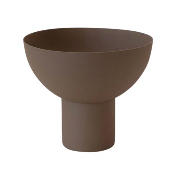 Decorative Metal Footed Bowl, Taupe