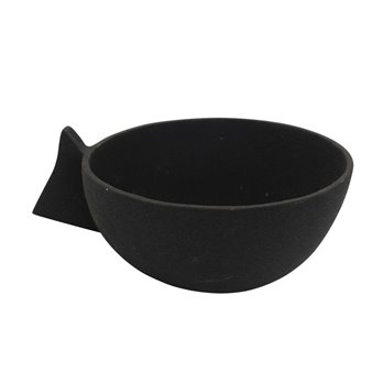 Decorative Textured Metal Bowl with Handle, Black
