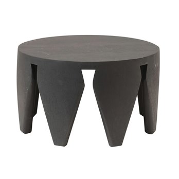 Mango Wood Footed Pedestal, Black