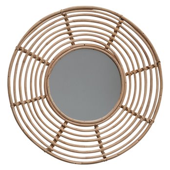 23.5 in. Round Rattan Wall Mirror