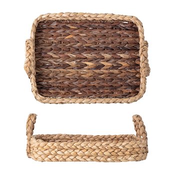 Decorative 22"L Handwoven Seagrass Tray with Handles
