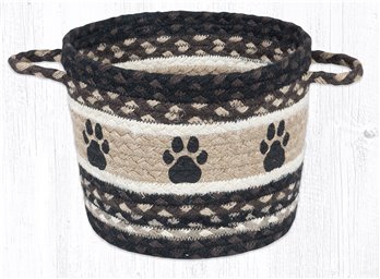 Paw Prints Printed Braided Utility Basket 13"x9"