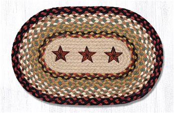 Barn Stars Printed Oval Braided Swatch 10"x15"