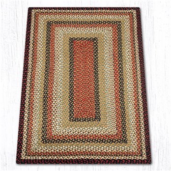 Burgundy/Mustard/Ivory Rectangular Braided Rug 20"x30"