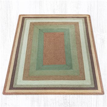 Buttermilk/Cranberry Rectangular Braided Rug 5'x8'