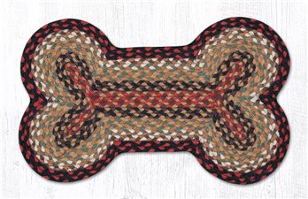 Burgundy/Mustard Medium Braided Dog Bone Shaped Rug 13"x22"