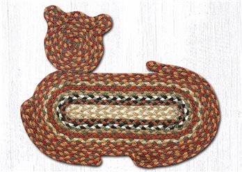 Honey/Vanilla/Ginger Braided Cat Shaped Rug 14.5"x19.5"