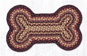 Black Cherry/Chocolate/Cream Medium Braided Dog Bone Shaped Rug 13"x22"