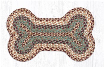 Buttermilk/Cranberry Medium Braided Dog Bone Shaped Rug 13"x22"