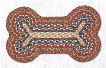 Honey/Vanilla/Ginger Medium Braided Dog Bone Shaped Rug 13"x22"