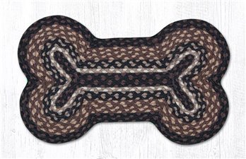 Mocha/Frappuccino Medium Braided Dog Bone Shaped Rug 13"x22"