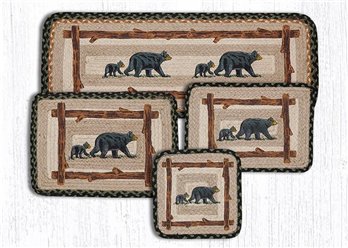 Mama & Baby Bear Rectangular Printed Braided Placemat 13"x19"