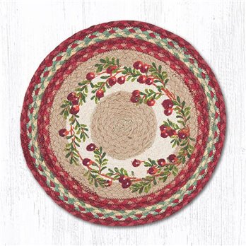 Cranberries Printed Round Braided Placemat 15"x15"