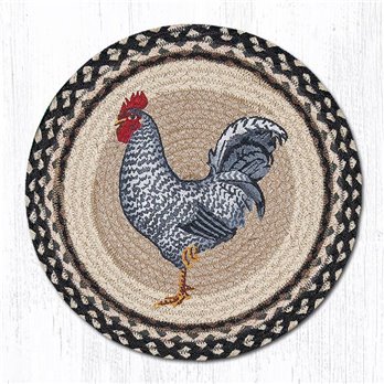 Rooster Printed Round Braided Placemat 15"x15"