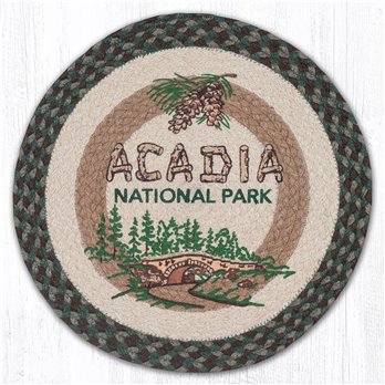 Acadia Bridge Printed Round Braided Placemat 15"x15"