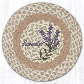 Lavender Printed Round Braided Placemat 15"x15"