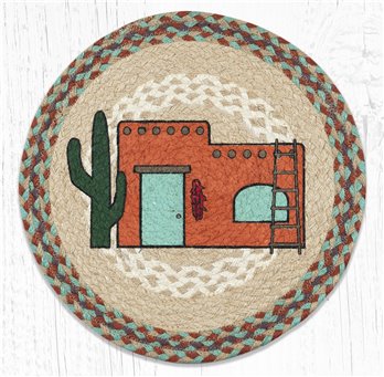 Adobe Home Printed Round Braided Placemat 15"x15"