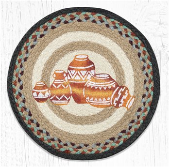 Pottery Printed Round Braided Placemat 15"x15"