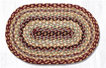 Burgundy/Gray/Cream Jute Braided Placemat 13"x19"